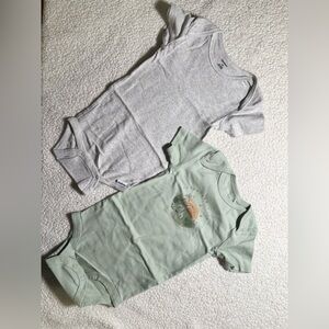 Green and Gray Baby Onesies